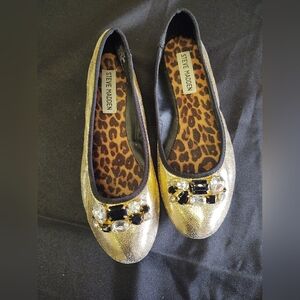 Steve Madden Girl's Gold Metallic Ballet Flats